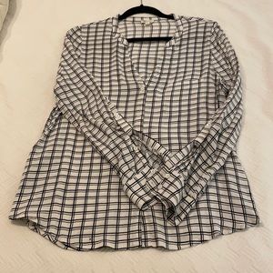 Black and white striped blouse by joie